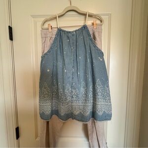 Anthropologie - Holding Horses Blue Halter Top